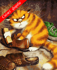 Картини за номерами "Незадоволений кіт" Artissimo полотно на підрамнику 40x50 см PN5345 в інтернет-магазині "Я - Picasso"