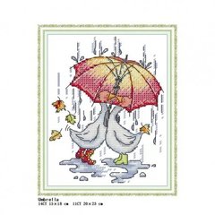 Під парасолькою Набір для вишивання хрестиком з друкованою схемою на тканині Joy Sunday DA845 в інтернет-магазині "Я - Picasso"