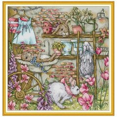 Кроликовий сад Набір для вишивання хрестиком із друкованою схемою на тканині Joy Sunday DA853 в інтернет-магазині "Я - Picasso"