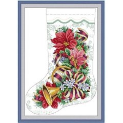 Різдвяний чобіток Габріель Набір для вишивання хрестиком з друкованою схемою на тканині Joy Sunday KB171 в інтернет-магазині "Я - Picasso"