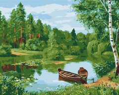 Картина за номерами "Лісове озеро" BrushMe полотно на підрамнику 40x50см BS51967 в інтернет-магазині "Я - Picasso"